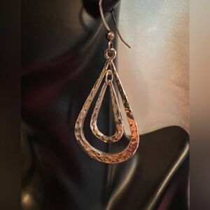 Sterling Wire Hammered Hoop Earrings
